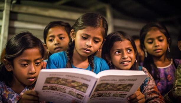 Students and teachers using a school website on a laptop for online information