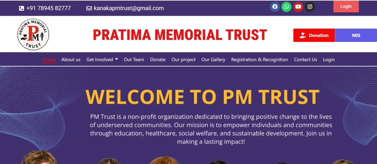 Pratima Memorial Trust (PM Trust) Website