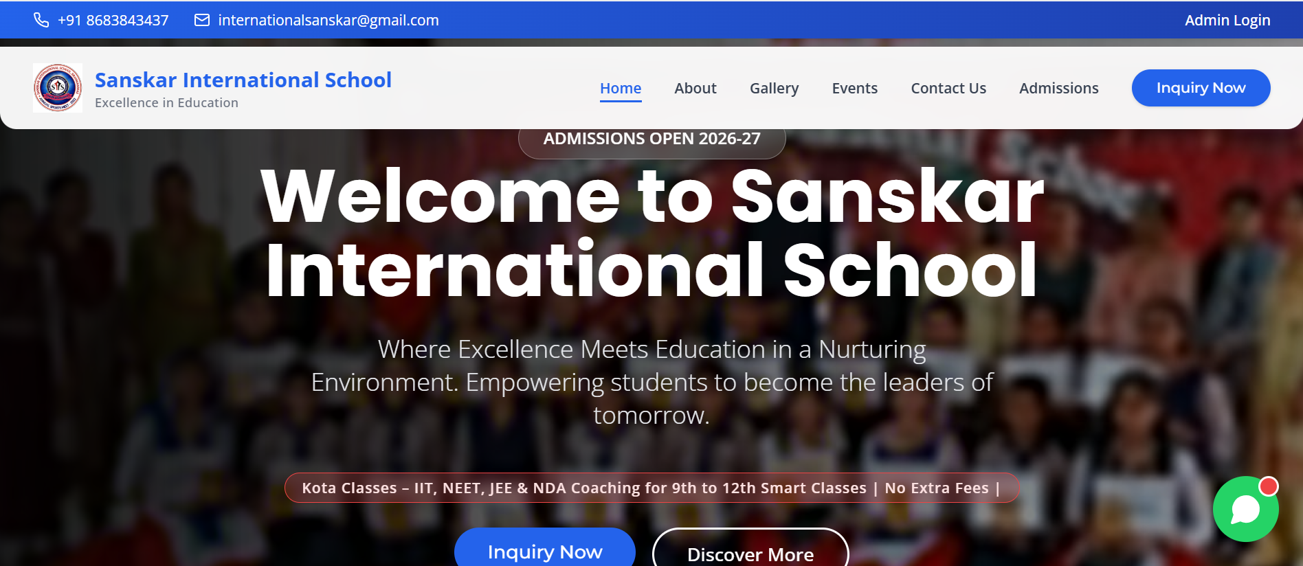 Sanskar International School Website